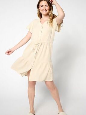 🐷 Belle Beach by Kim Gravel Cotton Gauze Dress with Drawstring Waist